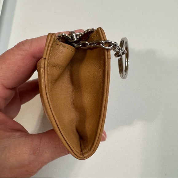 Coach Vintage Leather Keychain Card Wallet Tan - Picture 7 of 17